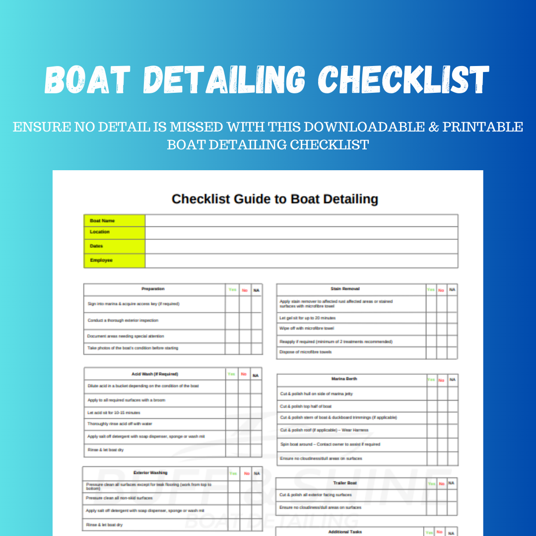 Boat Detailing Checklist